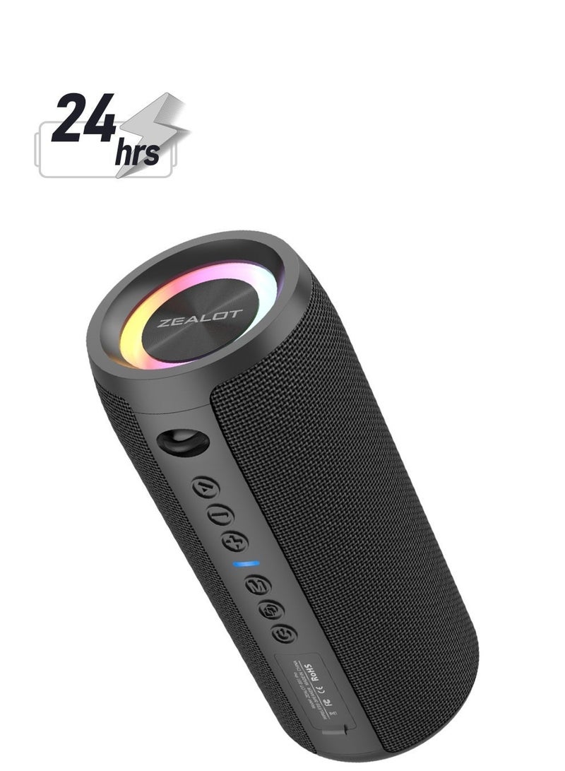 زيلوت مكبر صوت ZEALOT S51 Pro 80 وات بتقنية البلوتوث، مكبر صوت محمول خارجي، اقتران مزدوج، بطارية 5200 مللي أمبير في الساعة، وقت تشغيل 24 ساعة، صوت جهير قوي، يمكن توصيله بالتلفزيون/الهاتف المحمول/الكمبيوتر اللوحي - Image 1