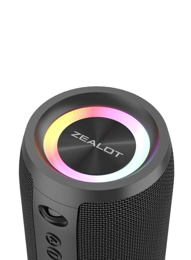زيلوت مكبر صوت ZEALOT S51 Pro 80 وات بتقنية البلوتوث، مكبر صوت محمول خارجي، اقتران مزدوج، بطارية 5200 مللي أمبير في الساعة، وقت تشغيل 24 ساعة، صوت جهير قوي، يمكن توصيله بالتلفزيون/الهاتف المحمول/الكمبيوتر اللوحي - Image 4