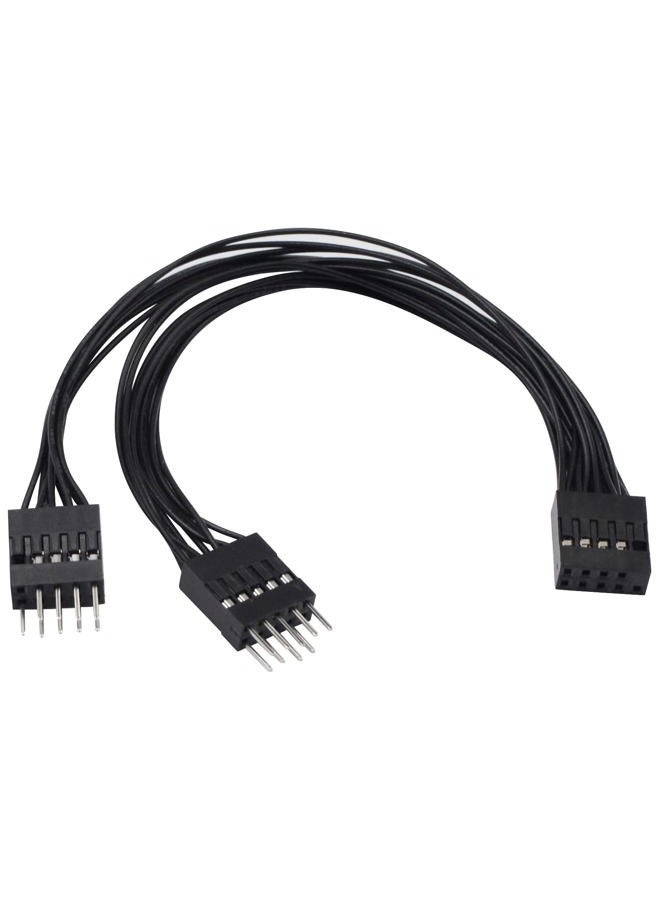 Duttek USB 3.0 to 2.0 Motherboard Adapter Y Splitter Cable, 9pin Female to Double 9pin Male Splitter Extension Cable for Computer Motherboard Adapter 1Pack - Image 1