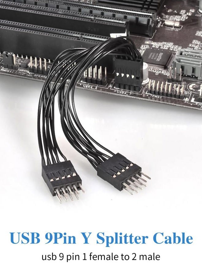 Duttek USB 3.0 to 2.0 Motherboard Adapter Y Splitter Cable, 9pin Female to Double 9pin Male Splitter Extension Cable for Computer Motherboard Adapter 1Pack - Image 2