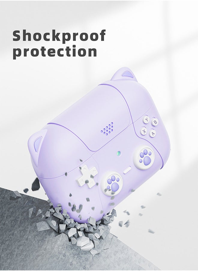 Jourvent Airpods Pro Protective Case Silicone Cover, Case Cover for Airpods Pro 1/2, Cat Ears Controller Style Cute Airpods Case, Blue  - Image 4