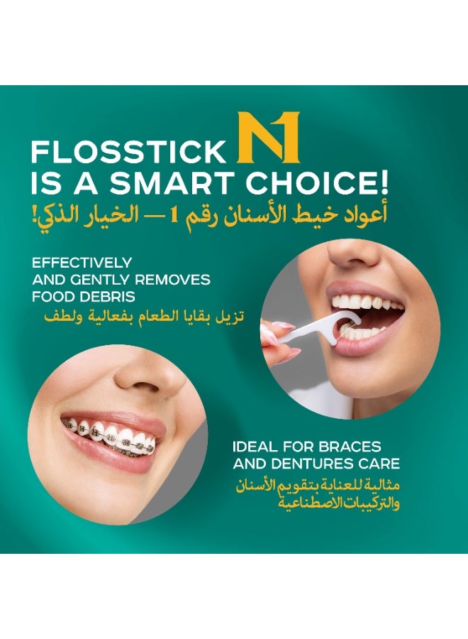 N1 Floss Picks, 40 Count Dental Floss Sticks with Travel Case, Strong Nylon Floss for Braces, Implants & Interdental Cleaning - Image 5