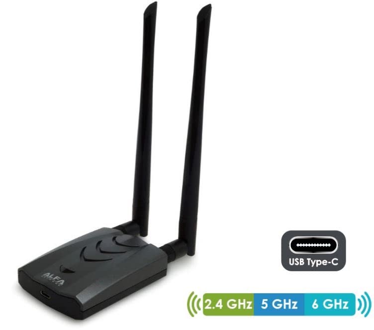 ALFA NETWORK AWUS036AXML 802.11axe WiFi 6E USB 3.0 Adapter AXE3000, Tri Band 6 GHz, Gigabit Speed up to 3Gbps - Image 1