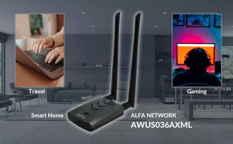 ALFA NETWORK AWUS036AXML 802.11axe WiFi 6E USB 3.0 Adapter AXE3000, Tri Band 6 GHz, Gigabit Speed up to 3Gbps - Image 4
