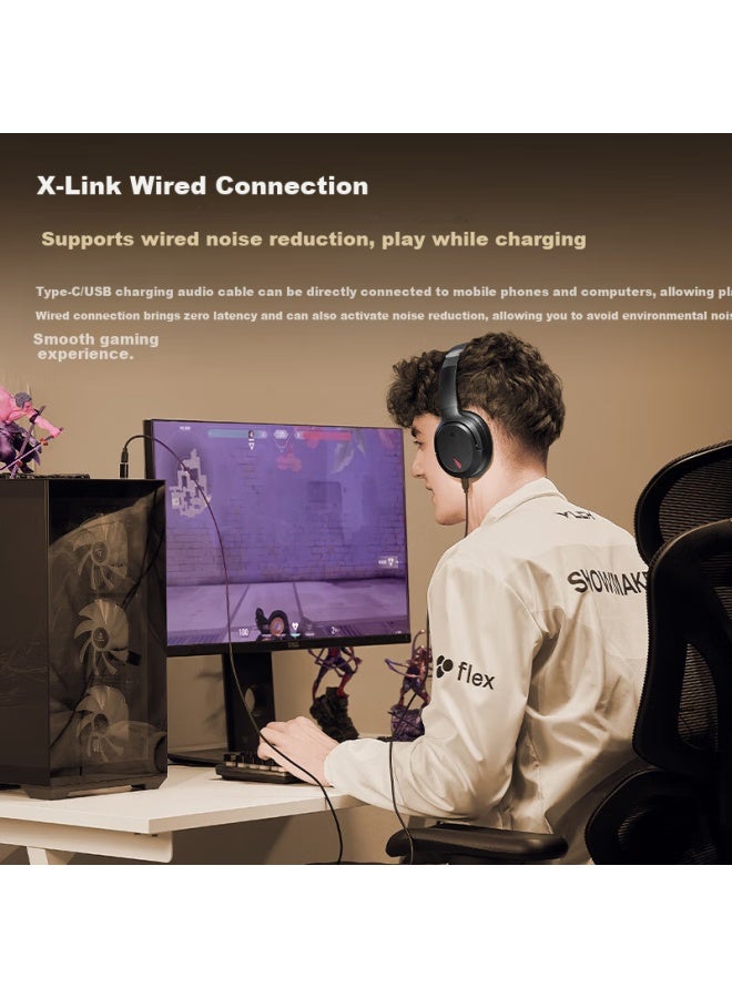 Xiberia Yu Dm02 Dual Gold Label Edition Over-ear Deep Noise Cancelling Bluetooth Smart Headphones With Ultra-long Battery Life For Music, Gaming, Sports, Mobile Phones, Computers, Laptops - Cloud Smok - Image 3