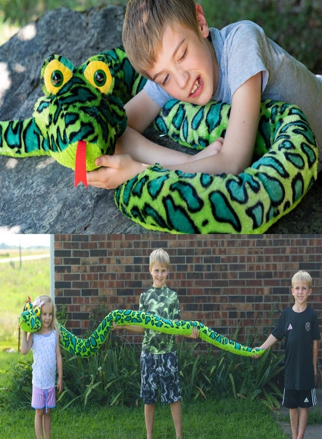 MaoGoLan 98 Inch Giant Snake Stuffed Animal Long Snake Plush, Green Boa Constrictor Plush Toy for Kids, Teens, Cuddly Body Pillow for Adults - Easter Gifts, Halloween Prank Props - Image 2