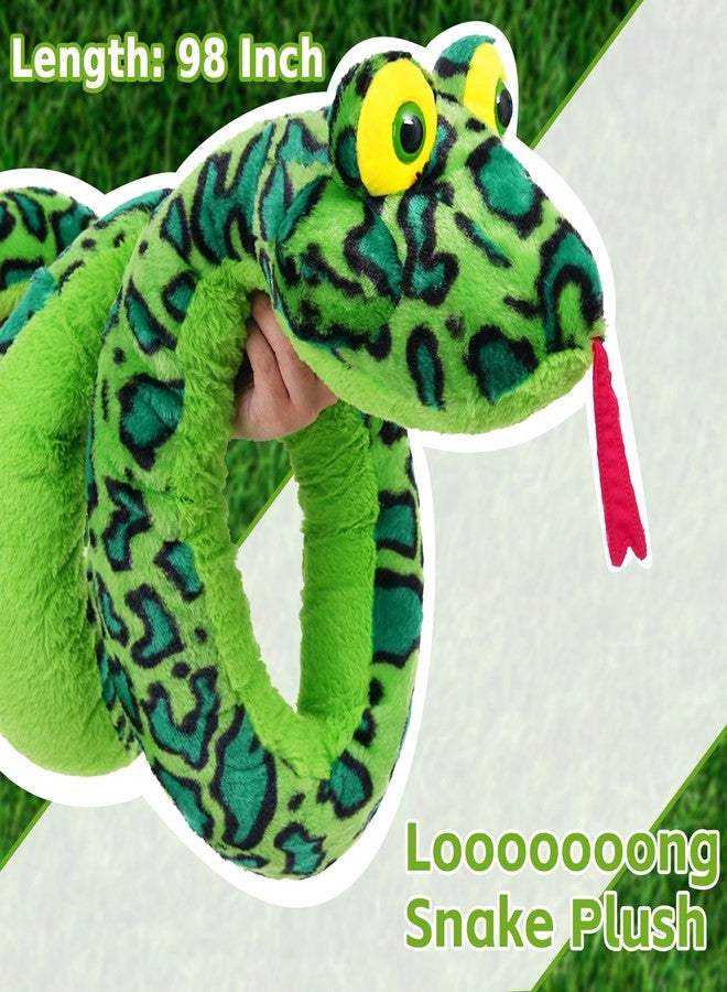MaoGoLan 98 Inch Giant Snake Stuffed Animal Long Snake Plush, Green Boa Constrictor Plush Toy for Kids, Teens, Cuddly Body Pillow for Adults - Easter Gifts, Halloween Prank Props - Image 3