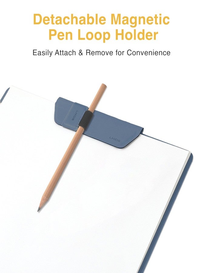 LHiDS Magnetic Clipboard - Slim Leather Writing Board with Detachable Pen Holder, Professional Magnetic Clipboards for Office, (A4 Letter Size, 9x12.5) (Midnight Blue, A4 Letter) - Image 3
