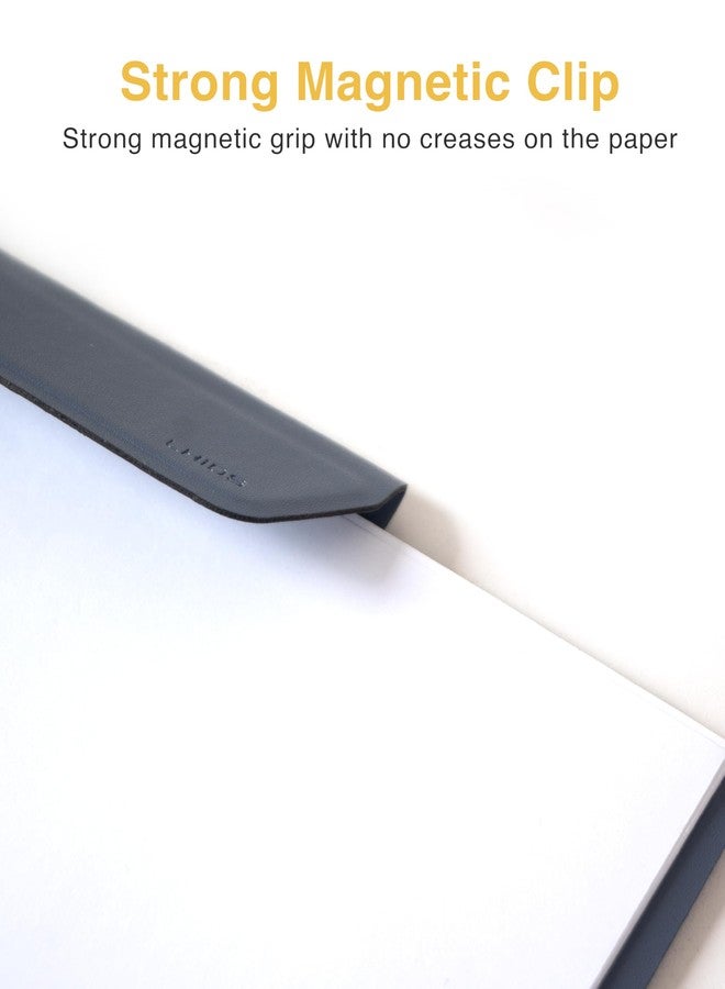 LHiDS Magnetic Clipboard - Slim Leather Writing Board with Detachable Pen Holder, Professional Magnetic Clipboards for Office, (A4 Letter Size, 9x12.5) (Midnight Blue, A4 Letter) - Image 2