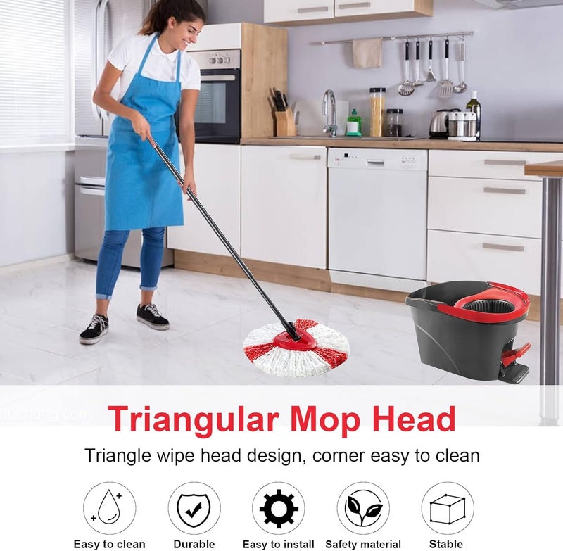 BeiLan Spin Mop Replacement Head Base - Rotating Triangle Mop Head Cover,Replacement Rotating Mop Base,Plastic Base for Spin Mop Accessories - Image 5