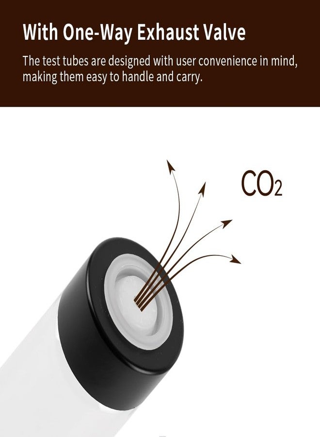 watchget Coffee Bean Storage Tubes Single Dose Coffee Bean Cellars 8 Pcs with One-way Exhaust Valve Sealed Airtight Coffee Bean Storage Jars with Hopper, Wooden Display Stand, A - Image 3