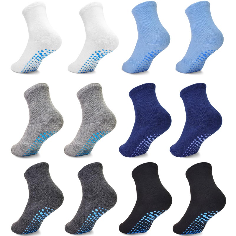 GRPSKCOS Toddler Non Slip Socks 12 Pairs Toddler Grip Socks Anti Skid Crew Sock for Boys Girls ï¼ˆ01 Multicolor- 12 Pairsï¼Œ1-3Tï¼‰ - Image 1