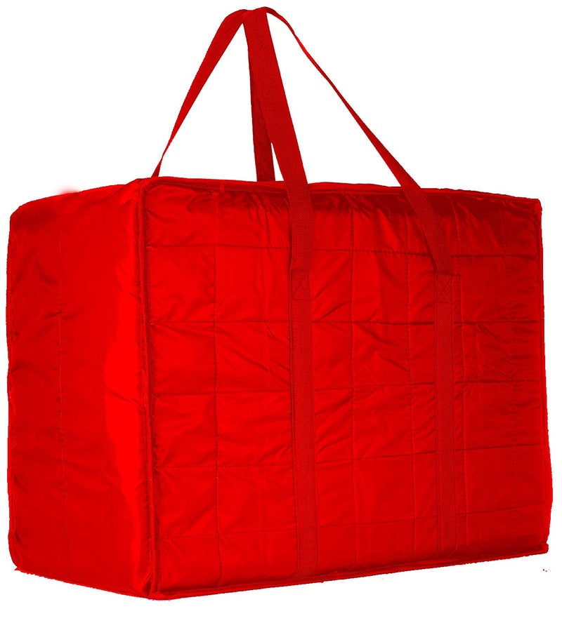 Kuber Industries Parachute 1 Piece Big Underbed Moisture Proof Storage Bag with Zippered Closure and Handle Red CTKTC6329 - Image 3