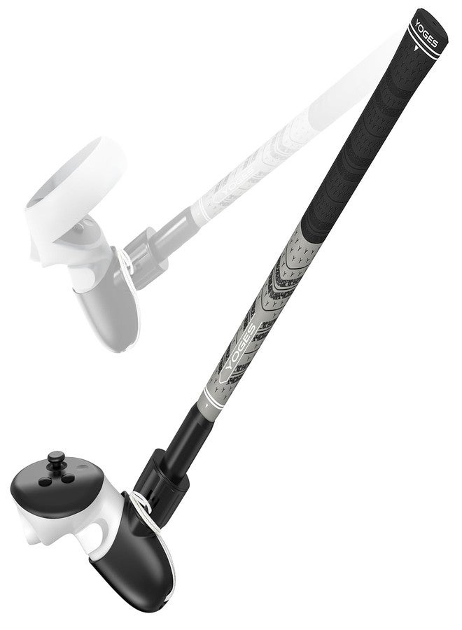 YOGES VR Golf Club Attachment Compatible with Meta Quest 3S/ Quest 3/ Oculus Quest 2 Controller, Non-Slip VR Golf Handle Grips 90 Degree Keep Tracking for Golf VR Games (ONLY for Right Controller) - Image 1