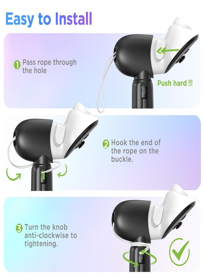 YOGES VR Golf Club Attachment Compatible with Meta Quest 3S/ Quest 3/ Oculus Quest 2 Controller, Non-Slip VR Golf Handle Grips 90 Degree Keep Tracking for Golf VR Games (ONLY for Right Controller) - Image 5