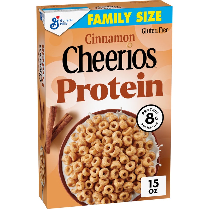 Cheerios Protein Cereal, Cinnamon, 8g Protein, Family Size, 15 oz - Image 1