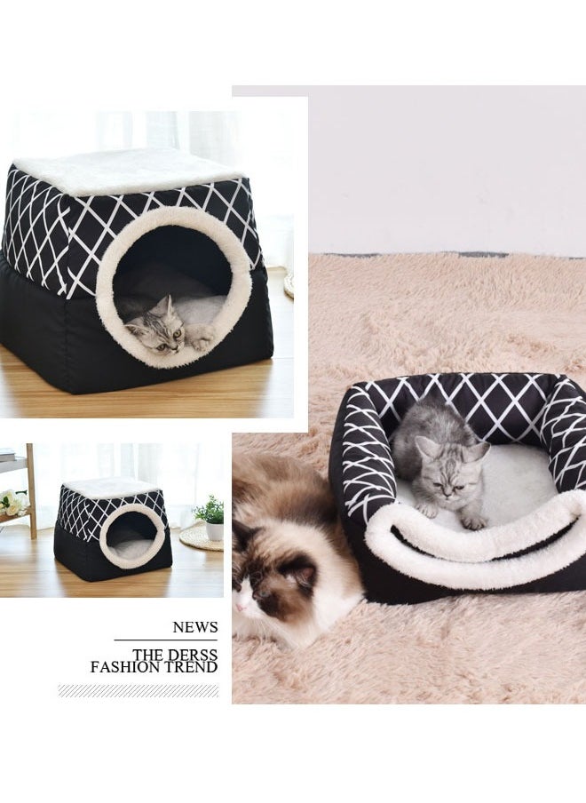 Generic - Cat House Four Seasons Cat House Villa Enclosed Kennel House Pet Supplies - Image 1