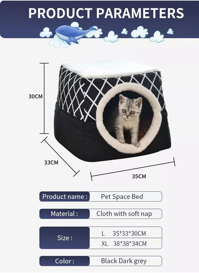 Generic - Cat House Four Seasons Cat House Villa Enclosed Kennel House Pet Supplies - Image 1