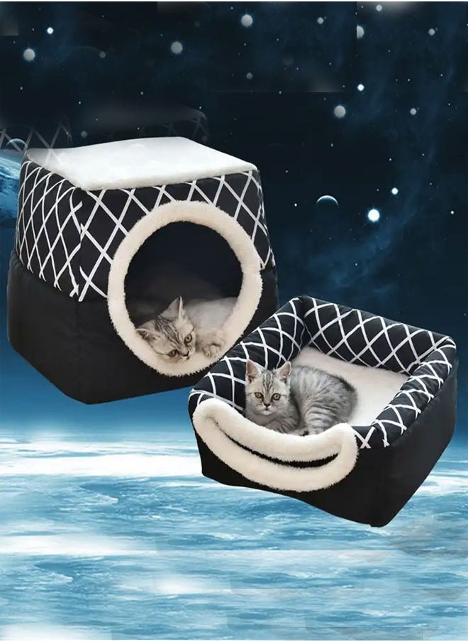 Generic - Cat House Four Seasons Cat House Villa Enclosed Kennel House Pet Supplies - Image 1