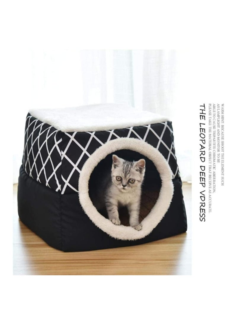Generic - Cat House Four Seasons Cat House Villa Enclosed Kennel House Pet Supplies - Image 1