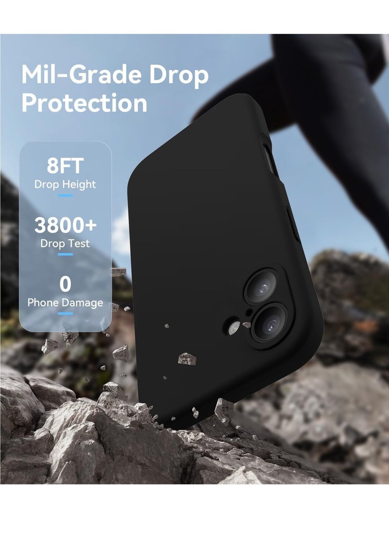 Raxoom Compatible with iPhone 16 Plus Case, Silicone Upgraded [Camera Protection], [Compatible with MagSafe], Anti-Scratch Microfiber Lining Inside with 2 Screen Protectors – Black - Image 3