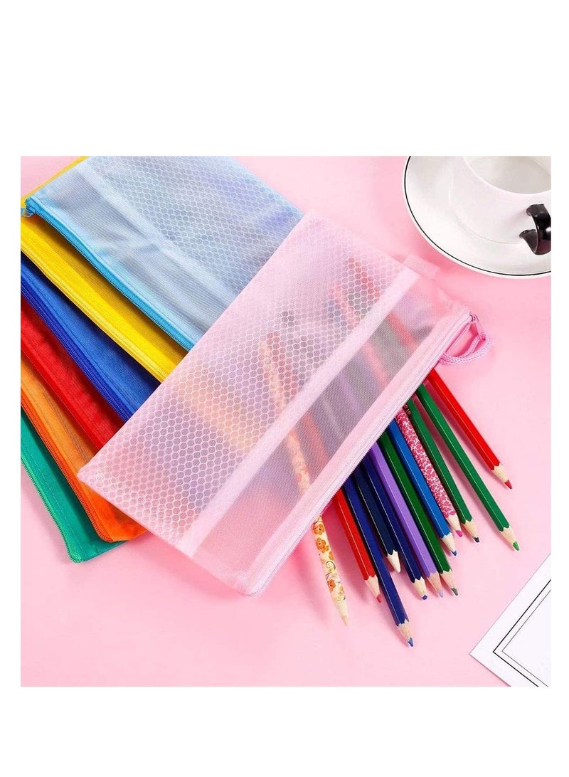 حافظة ملفات شبكية ضد الماء – بسحاب متين، مقاس A6، لون بينك ، مثالية للأوراق والمدرسة والمكتب - Image 3