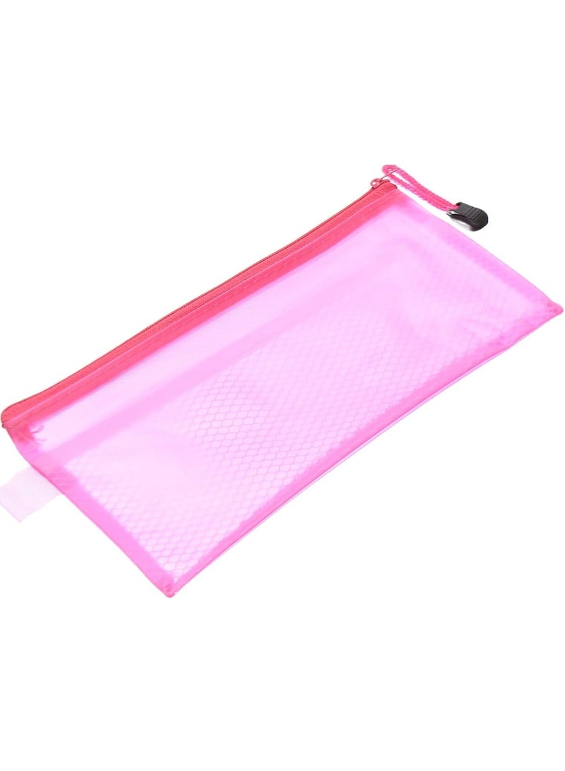 حافظة ملفات شبكية ضد الماء – بسحاب متين، مقاس A6، لون بينك ، مثالية للأوراق والمدرسة والمكتب - Image 2