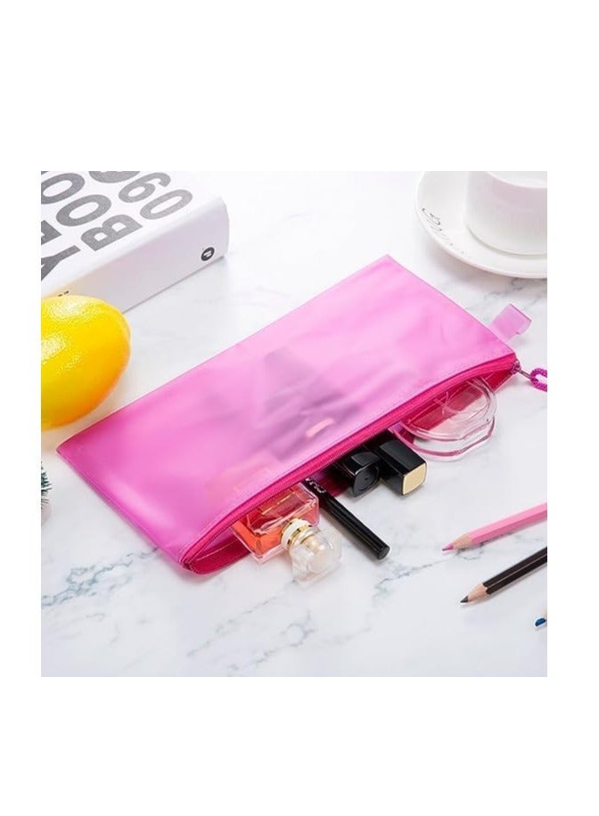 حافظة ملفات شبكية ضد الماء – بسحاب متين، مقاس A6، لون بينك ، مثالية للأوراق والمدرسة والمكتب - Image 1