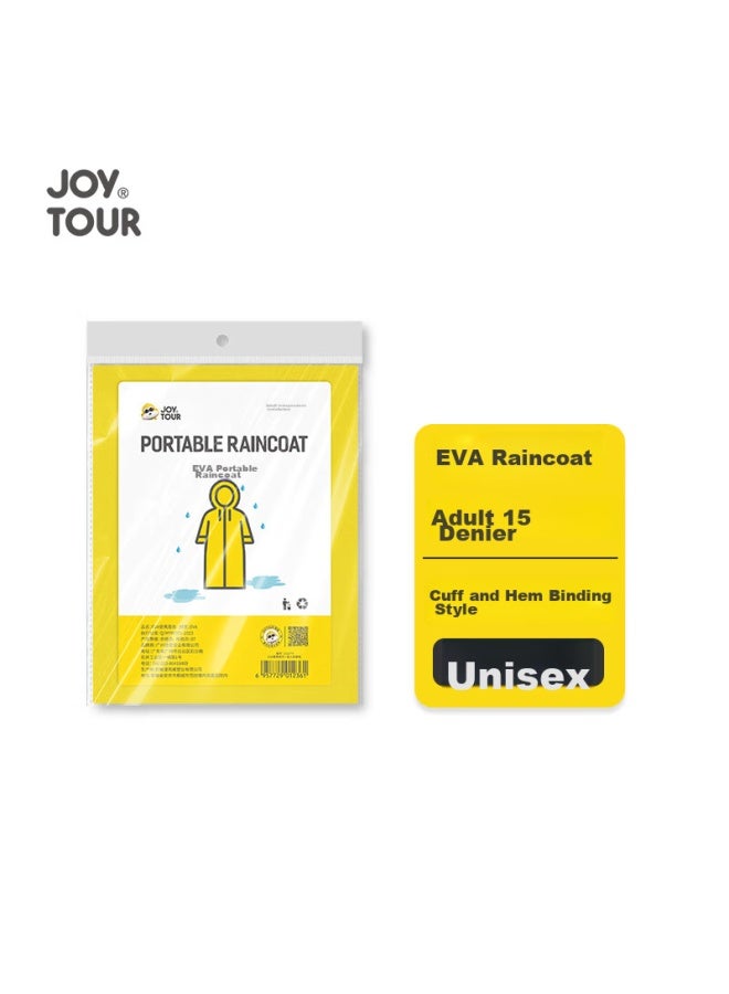 JOY TOUR Joytour Raincoat, Non-disposable, Adult Rain Poncho, Semi-transparent, Thickened, For Travel, Men And Women, Eva Long Style, Yellow - Image 3