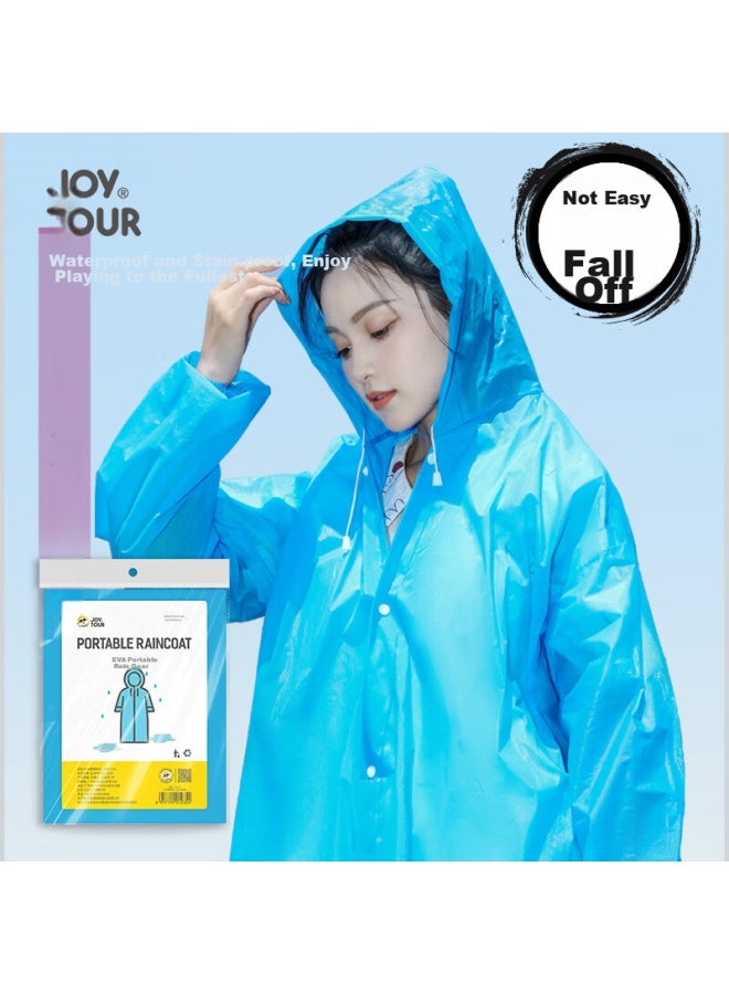 JOY TOUR Joytour Raincoat, Non-disposable, Adult Rain Poncho, Semi-transparent, Thickened, For Travel, Men And Women, Eva Long Style, Yellow - Image 2