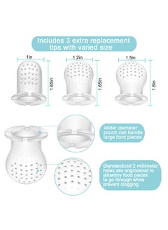 Mr. Penda 3Pcs Baby Fruit Feeder with 3 Sizes Silicone Nipples, 100% BPA-Free Food Feeder Set for Toddler Infant (Fruit Shape)  - Image 2