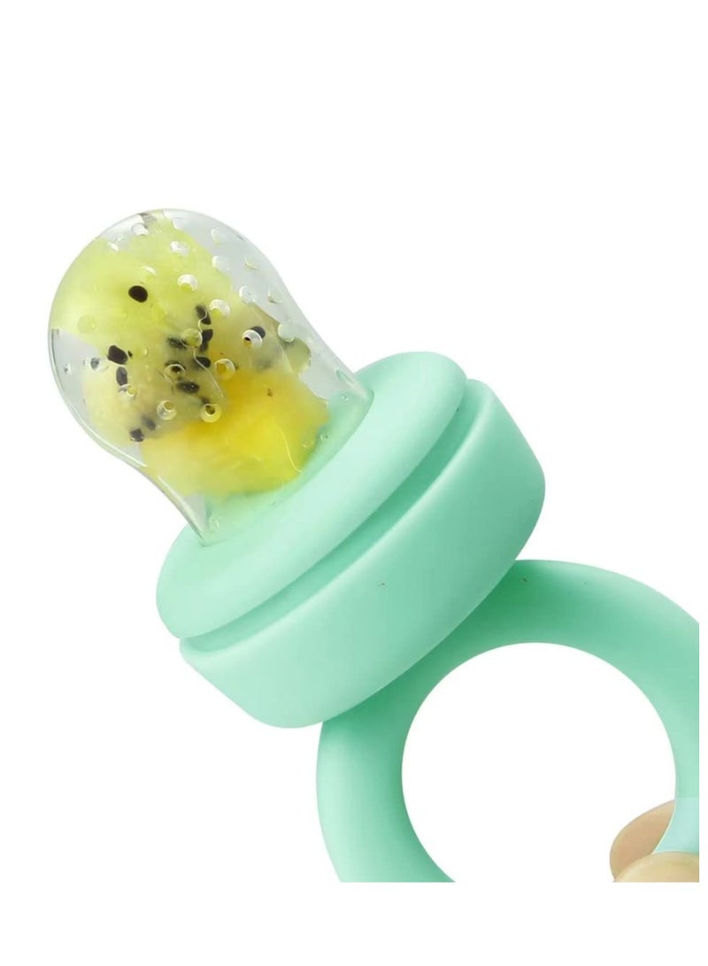 3Pcs Baby Fruit Feeder with 3 Sizes Silicone Nipples, 100% BPA-Free Food Feeder Set for Toddler Infant (Fruit Shape)