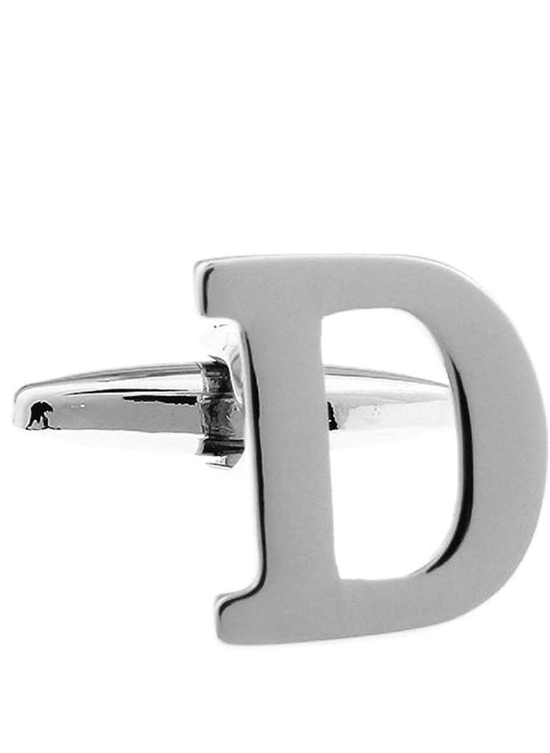 GROWSTEADY - Personalized Fashion English Letter D Shape Cufflinks Mens French Shirt Cufflinks For Wedding - Image 1