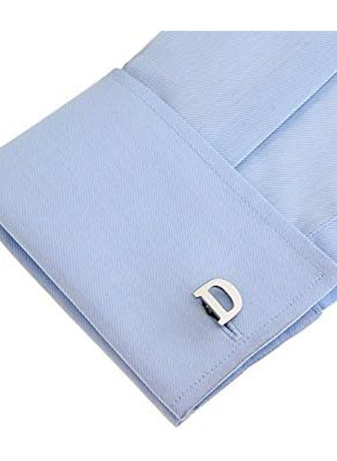 GROWSTEADY - Personalized Fashion English Letter D Shape Cufflinks Mens French Shirt Cufflinks For Wedding - Image 1