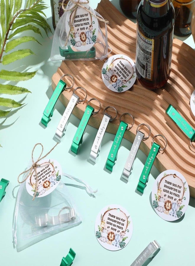 Ecation 50 Sets Woodland Baby Shower Favors for Guests 50 Bottle Openers 50 Thank Tags 50 Organza Bags with Twine Return Gift for Gender Reveal Safari Jungle Party Girl Boy - Image 3
