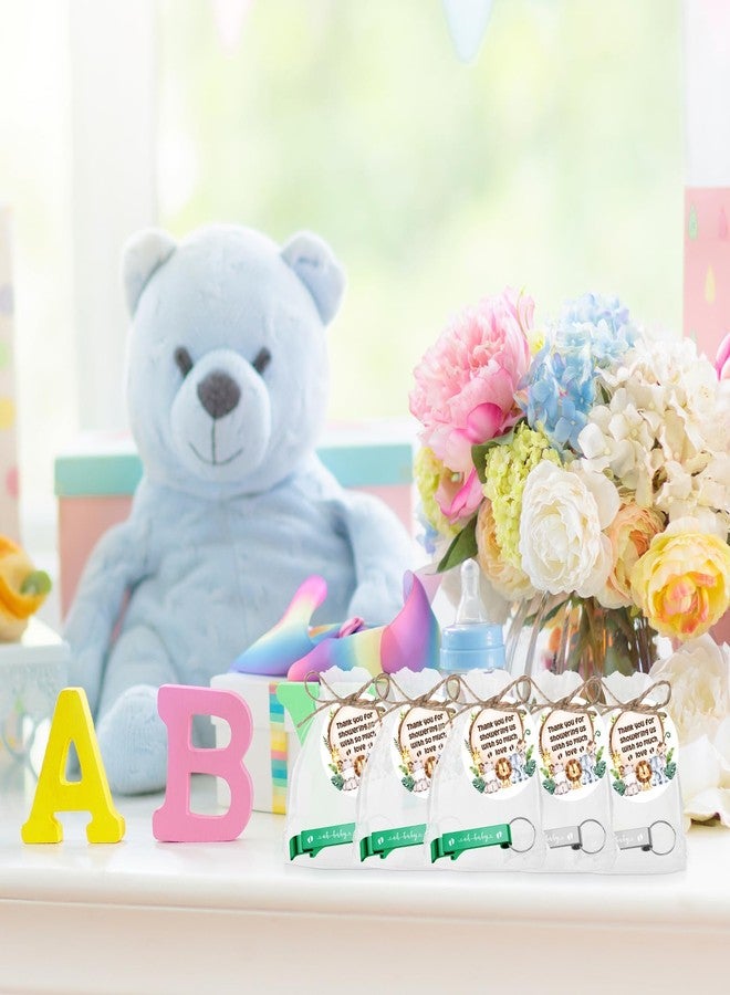 Ecation 50 Sets Woodland Baby Shower Favors for Guests 50 Bottle Openers 50 Thank Tags 50 Organza Bags with Twine Return Gift for Gender Reveal Safari Jungle Party Girl Boy - Image 5