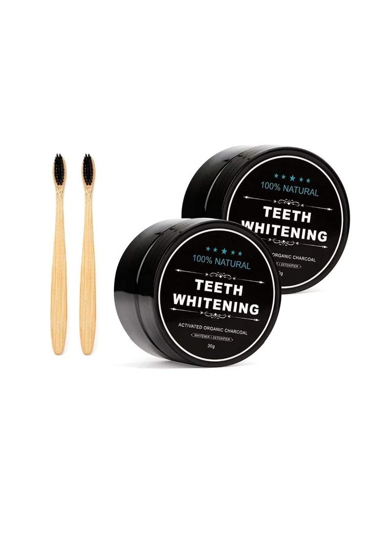 ORiTi ORiTi 2-Pack Teeth Whitening Charcoal Powder + Bamboo Brush Oral Care Sets  - Image 2