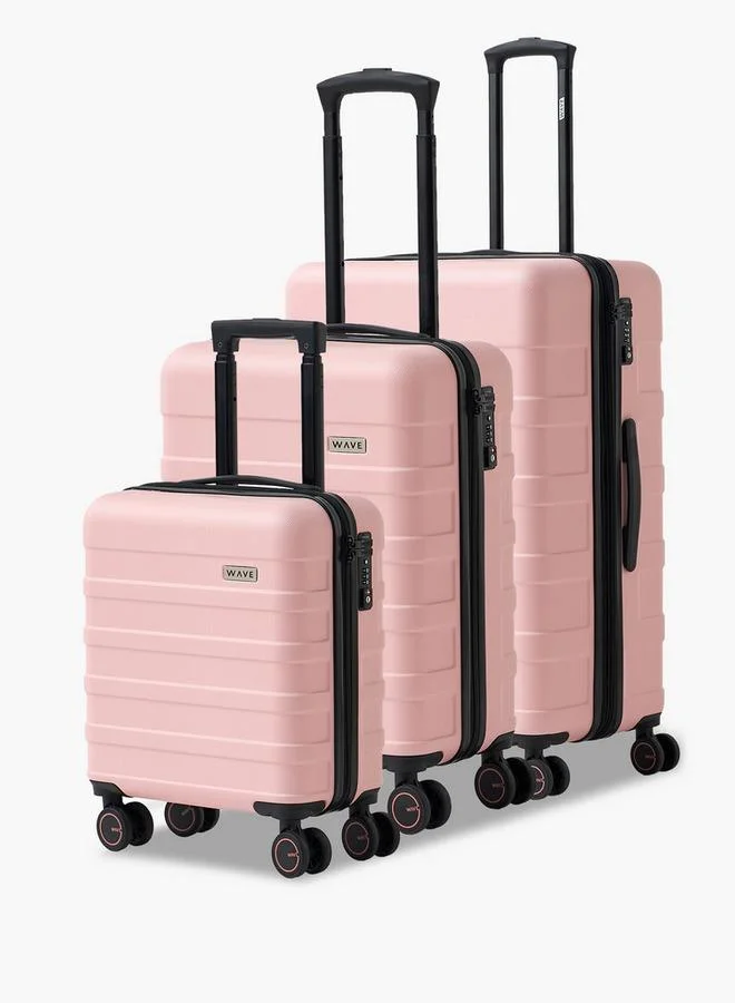 وايف Textured Hardcase Trolley Bag With Retractable Handle - Set Of 4