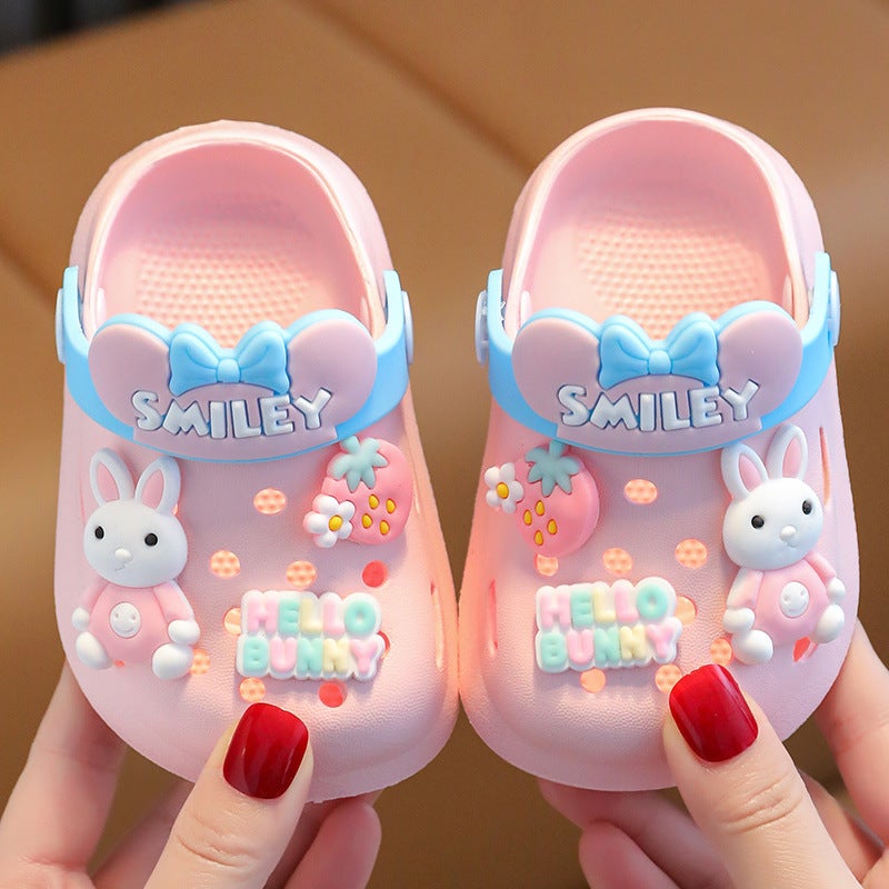 Girls' Sandals Children'S Summer Baby'S Indoor Soft-Soled Infant Non-Slip Slippers Cartoon Boys' Toe Hole Shoes - Image 2