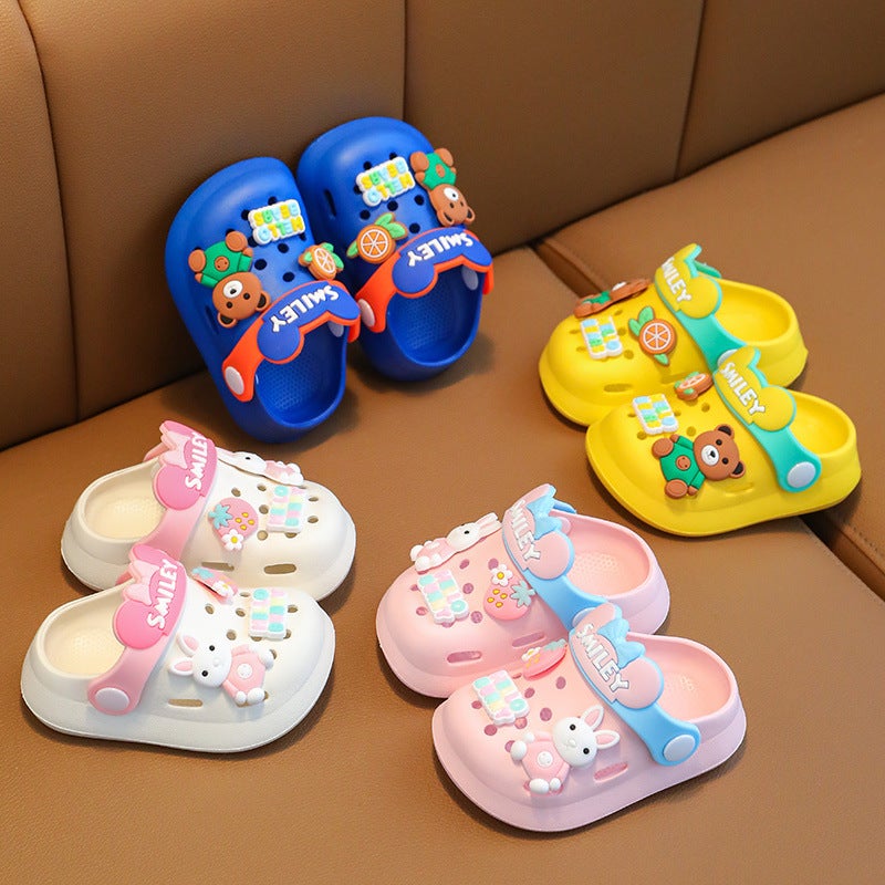Girls' Sandals Children'S Summer Baby'S Indoor Soft-Soled Infant Non-Slip Slippers Cartoon Boys' Toe Hole Shoes - Image 3