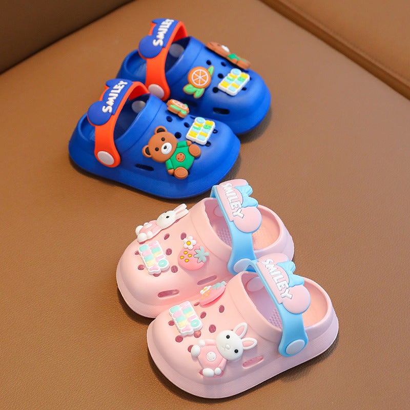 Girls' Sandals Children'S Summer Baby'S Indoor Soft-Soled Infant Non-Slip Slippers Cartoon Boys' Toe Hole Shoes - Image 5