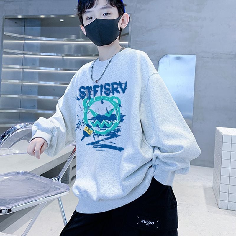 Boys' Long-Sleeve T-Shirt 2026 New Style Base Layer Sweatshirt For Older Children, Autumn Thickened Boys' Top, Pure Cotton Children'S Clothing Boys' T-Shirt - Image 4