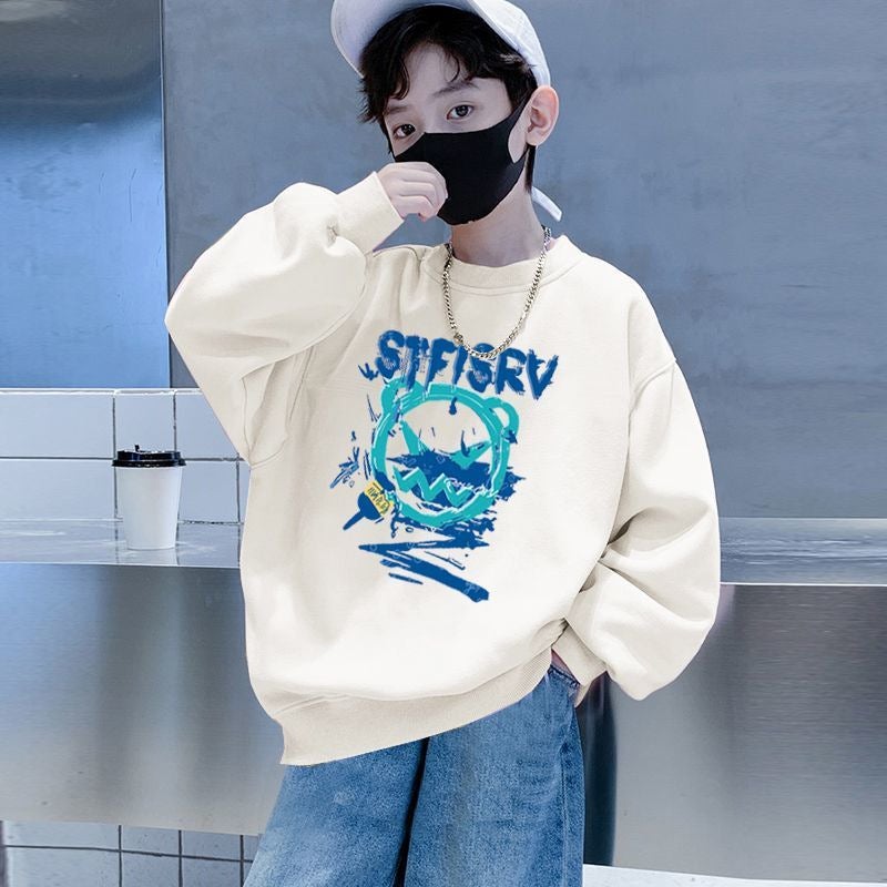 Boys' Long-Sleeve T-Shirt 2026 New Style Base Layer Sweatshirt For Older Children, Autumn Thickened Boys' Top, Pure Cotton Children'S Clothing Boys' T-Shirt - Image 3
