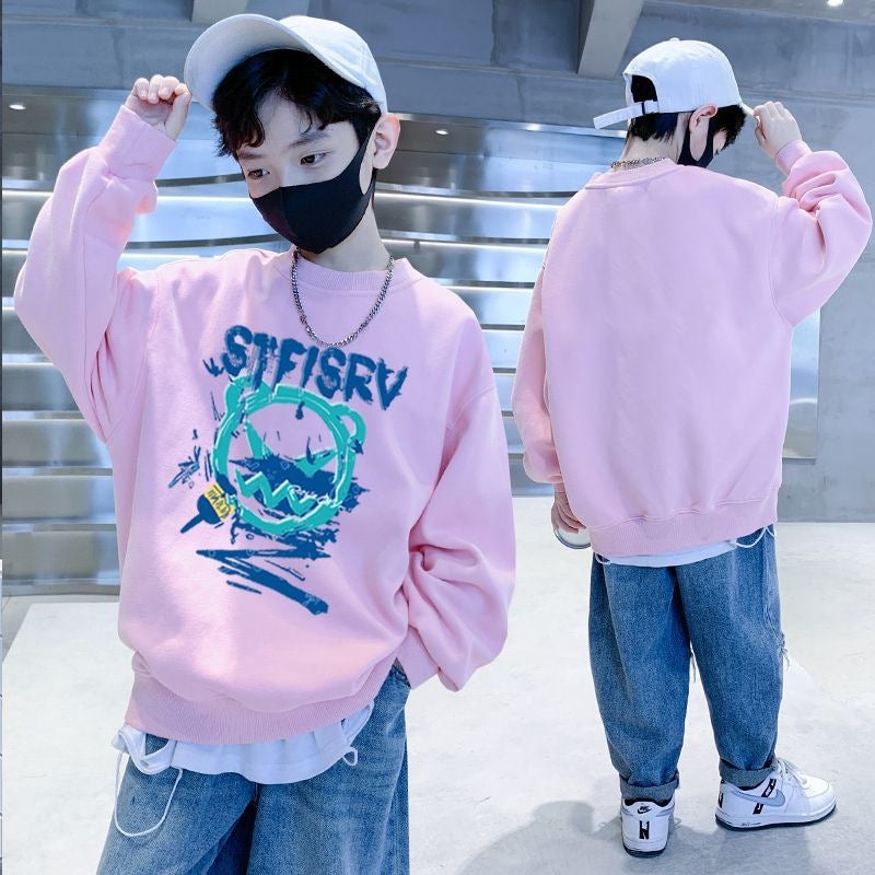 Boys' Long-Sleeve T-Shirt 2026 New Style Base Layer Sweatshirt For Older Children, Autumn Thickened Boys' Top, Pure Cotton Children'S Clothing Boys' T-Shirt - Image 2