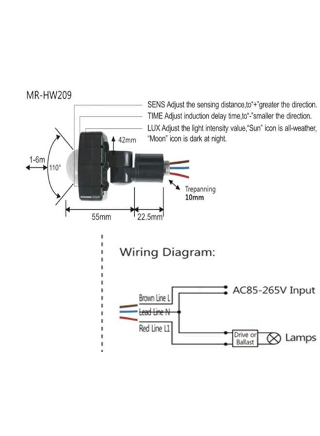 إيهوم 1 قطعة جهاز استشعار الحركة بالأشعة تحت الحمراء للجسم PIR جهاز استشعار الحركة التلقائي تبديل الحركة المسافة تأخير الوقت قابل للتعديل - Image 5