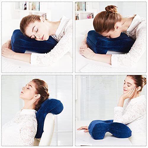 WOWSEA Soft Nap Donut Pillow, Ergonomic Memory Cotton Wedge Pillow for Sleeping, Slow Rebound Desk Nap Pillow (Slightly Hard) for Slender Ladies & Teenagers, Comfortable Washable Velvet Cover - Image 3