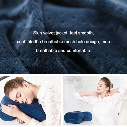 WOWSEA Soft Nap Donut Pillow, Ergonomic Memory Cotton Wedge Pillow for Sleeping, Slow Rebound Desk Nap Pillow (Slightly Hard) for Slender Ladies & Teenagers, Comfortable Washable Velvet Cover - Image 5
