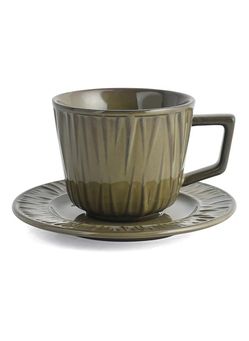 Qahwa Elegant coffee cup with saucer made of ceramic  - Image 1