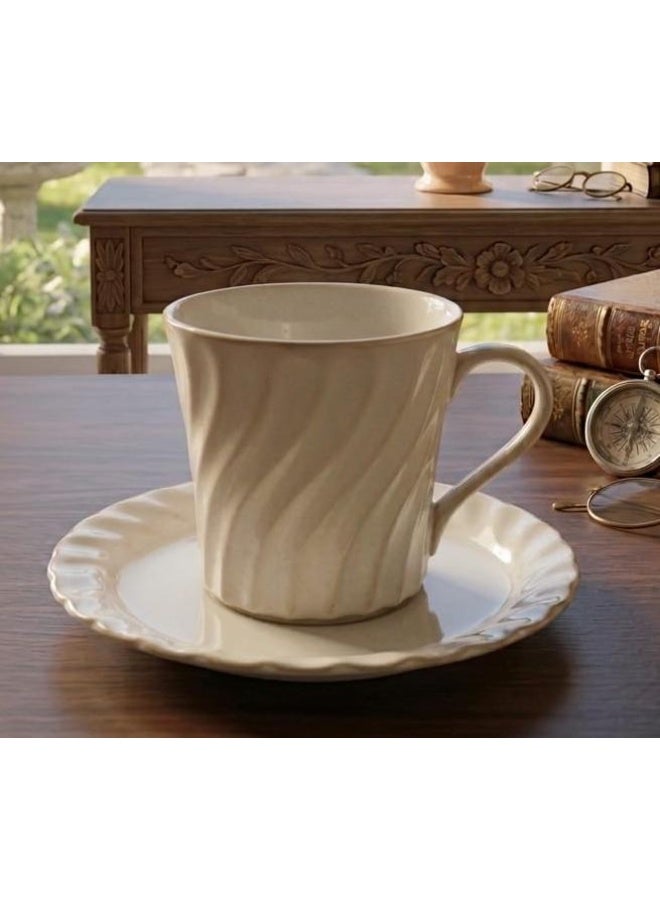 Qahwa Elegant coffee cup with saucer made of ceramic - Image 2