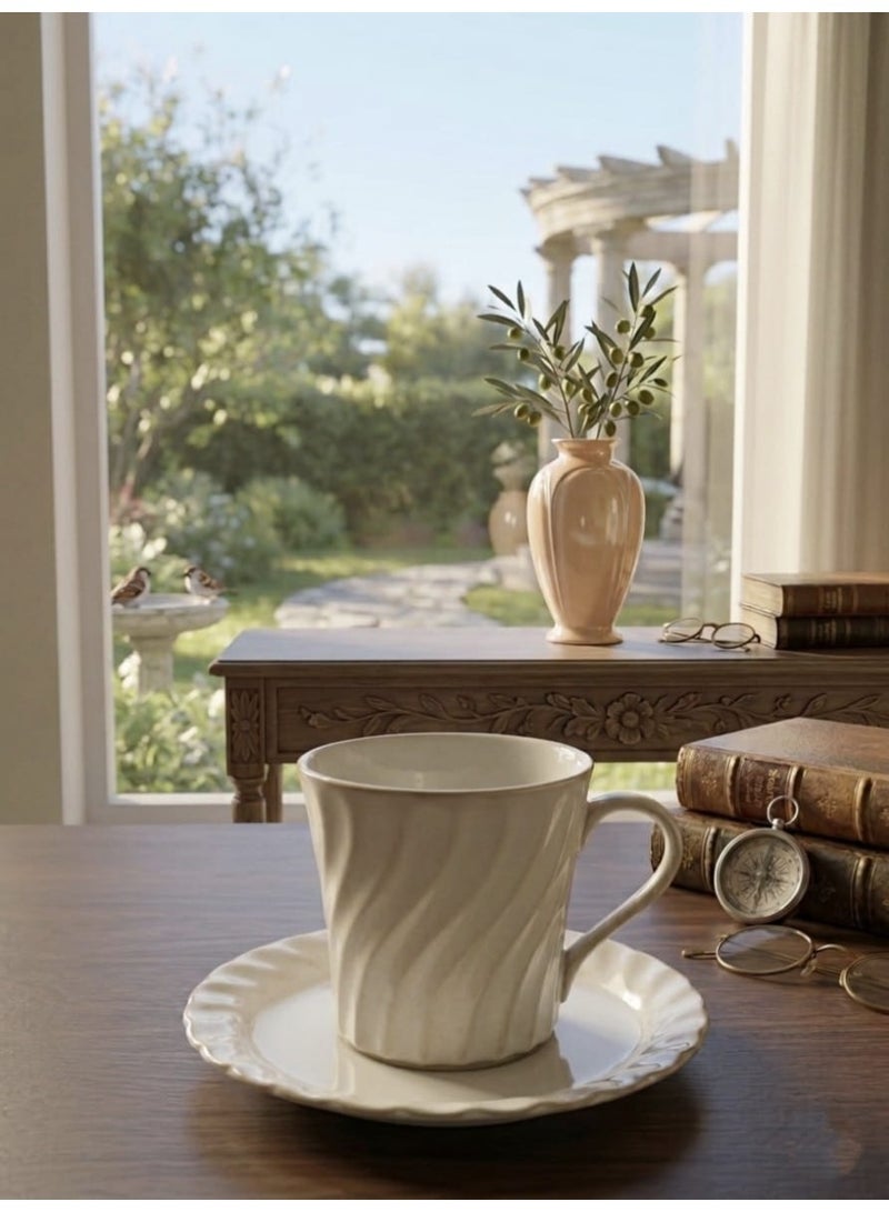 Qahwa Elegant coffee cup with saucer made of ceramic - Image 1